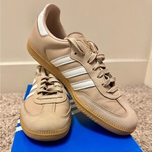 Women’s Adidas Samba OG - Tan Sneakers with White Accents
